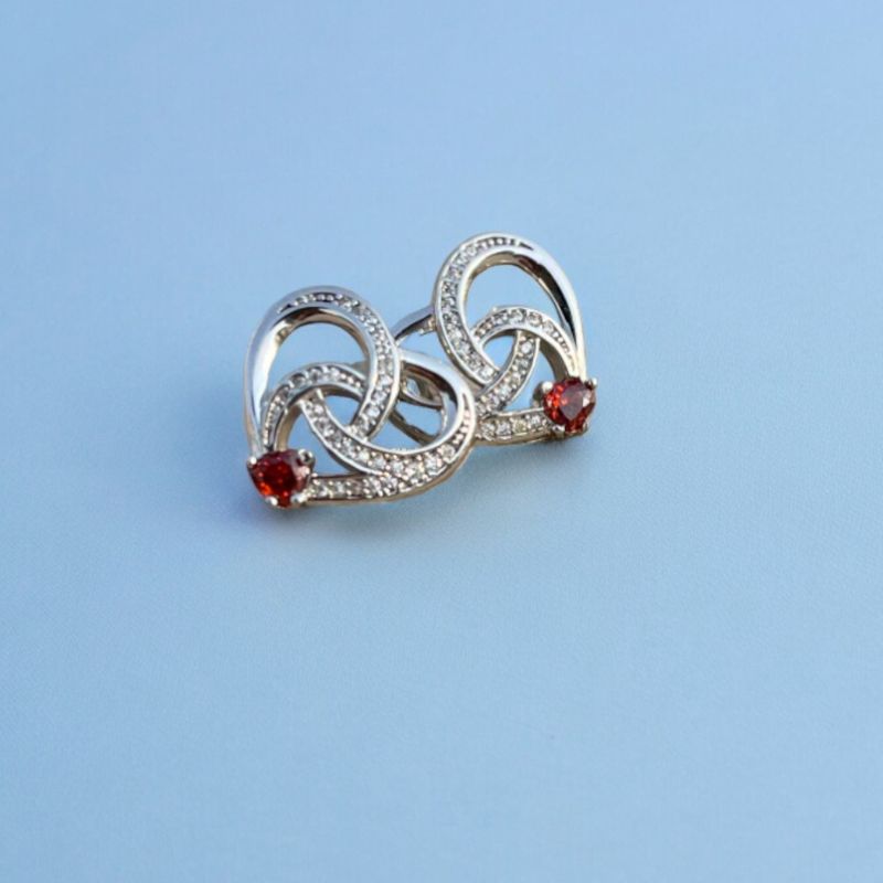 Garnet Diamond Birthstone Permanent Stud Earrings Jewelry For Women-Sofine Essentials 