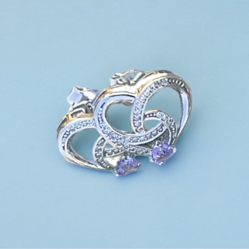 Natural Silver Crystal Heart Shape Febuary Month Stud Earrings For Women-Sofine Essentials